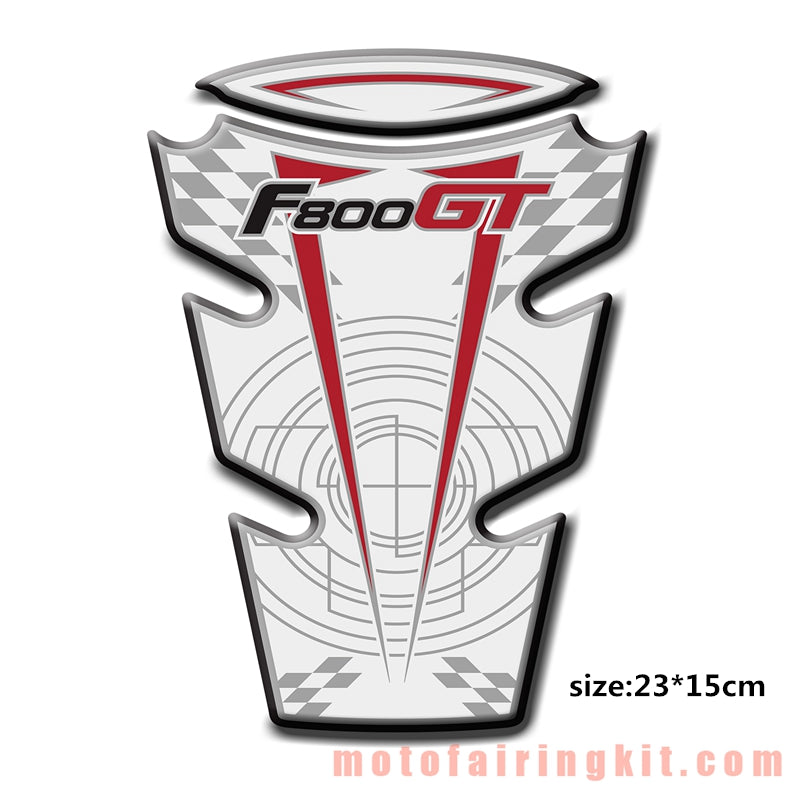 Motorcycle 3D Gas Tank Sticker Self-Adhesive Strong Stickiness Waterproof Protector Decal Pad White