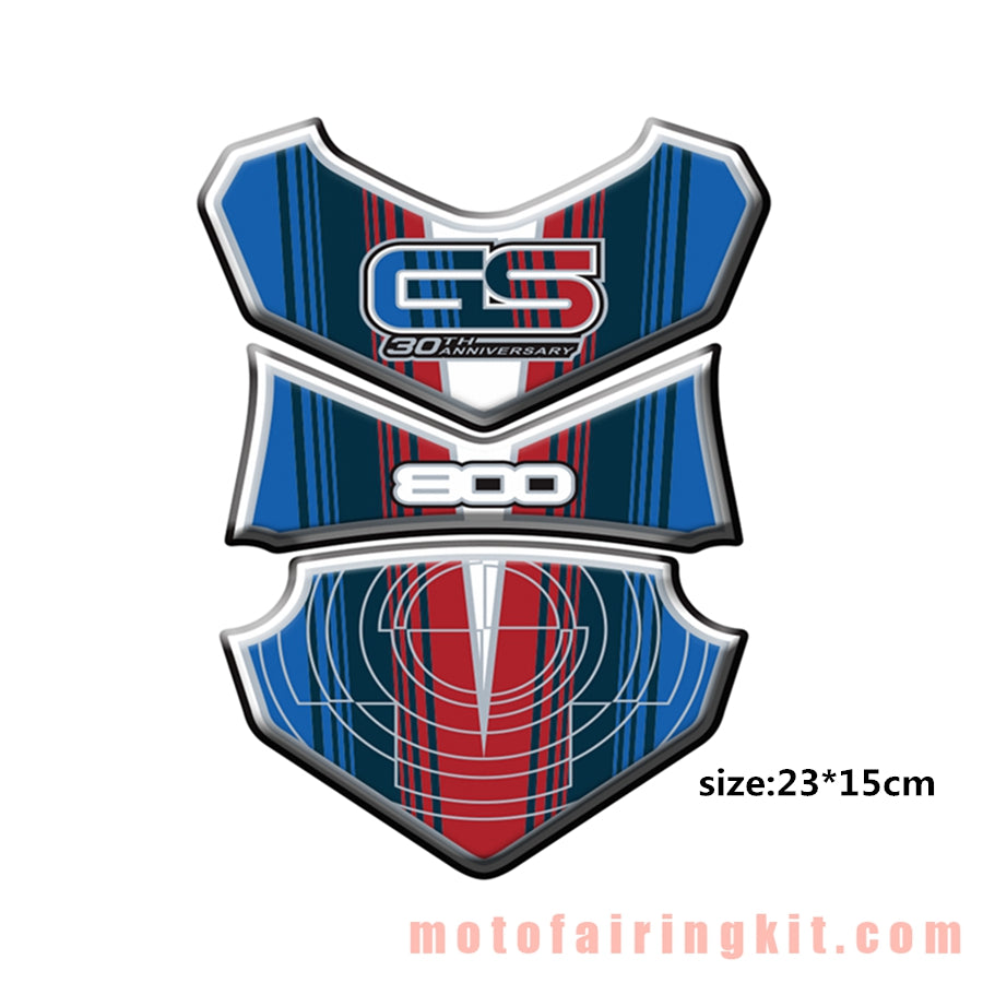 Motorcycle 3D Gas Tank Sticker Self-Adhesive Strong Stickiness Waterproof Protector Decal Pad Blue