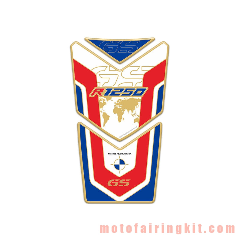 Motorcycle 3D Gas Tank Sticker Self-Adhesive Strong Stickiness Waterproof Protector Decal Pad Red