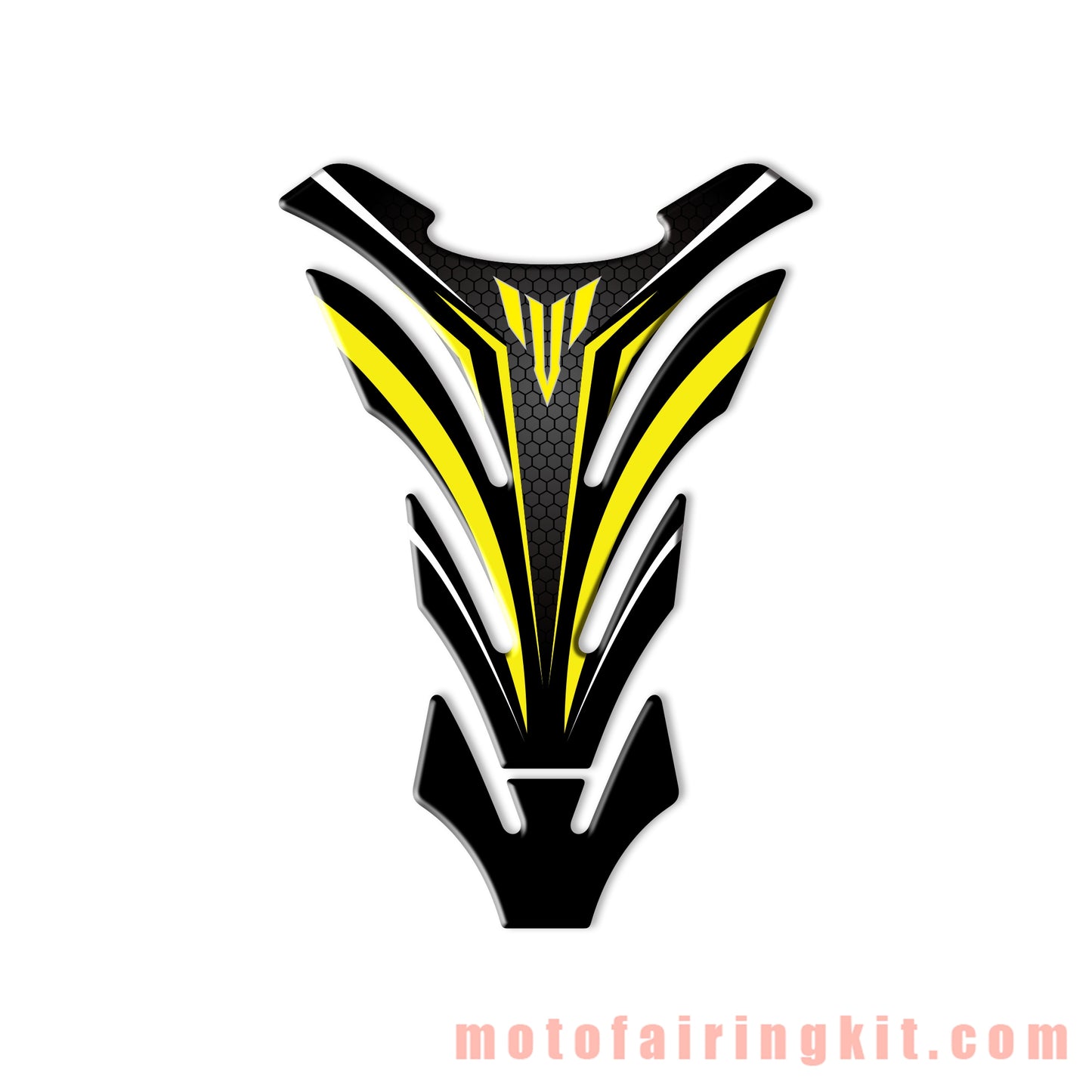 Motorcycle 3D Gas Tank Sticker Self-Adhesive Strong Stickiness Waterproof Protector Decal Pad Yellow