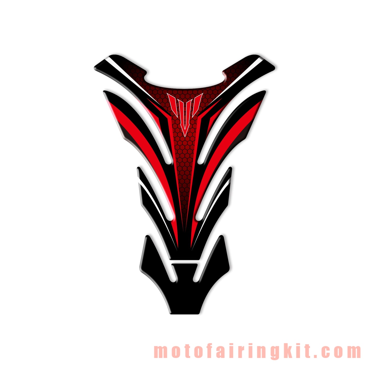 Motorcycle 3D Gas Tank Sticker Self-Adhesive Strong Stickiness Waterproof Protector Decal Pad Red