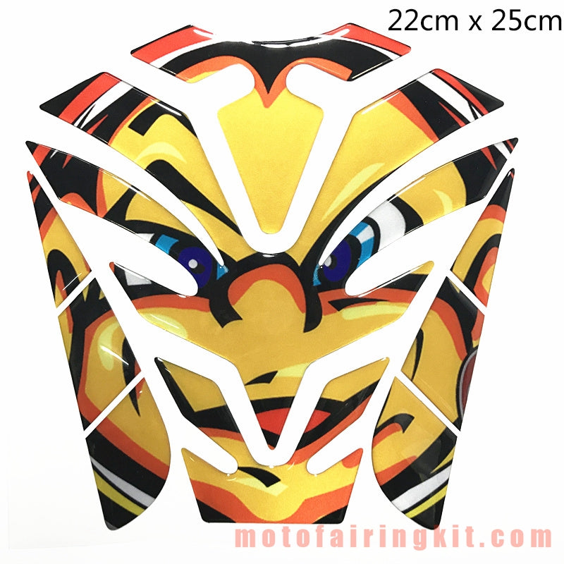 Motorcycle 3D Gas Tank Sticker Self-Adhesive Strong Stickiness Waterproof Protector Decal Pad Yellow