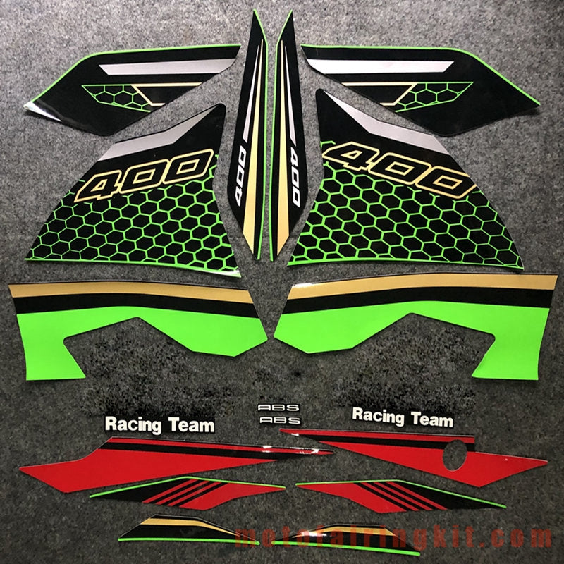 Motorcycle Decals Sticker for Z400 2018 2019 2020 Motorbike Racing Fairing Decal (Green & Black)