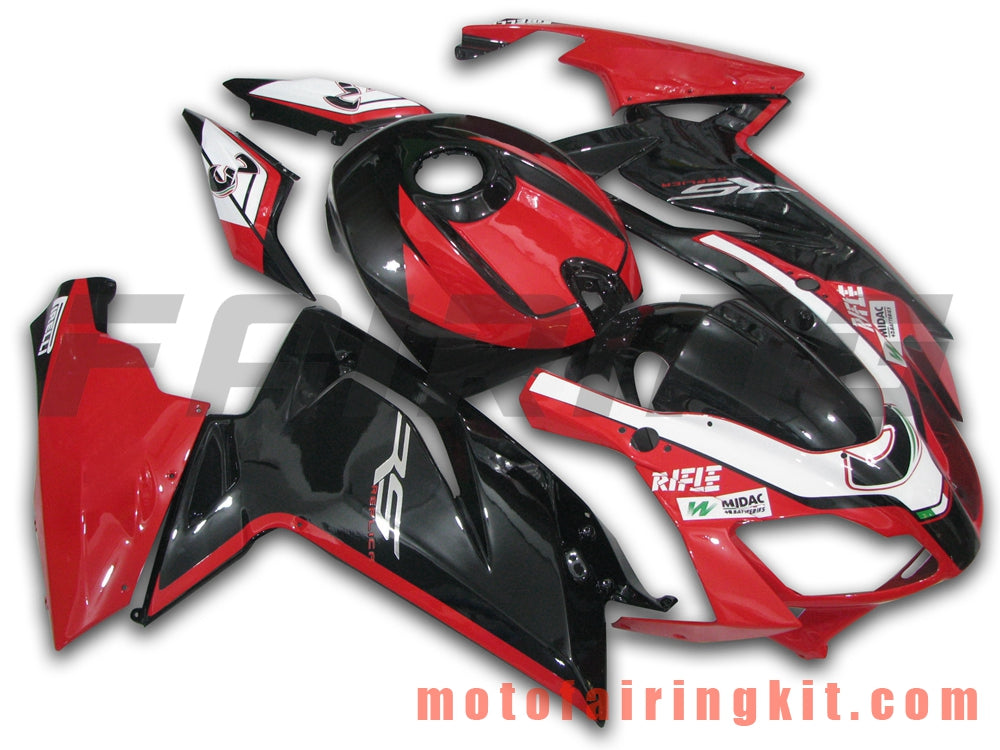 Fairing Kits Fit for RS4 125 50 2006 2007 2008 2009 2010 2011 Plastic ABS Injection Mold Complete Motorcycle Body Aftermarket Bodywork Frame (Black & Red) B013