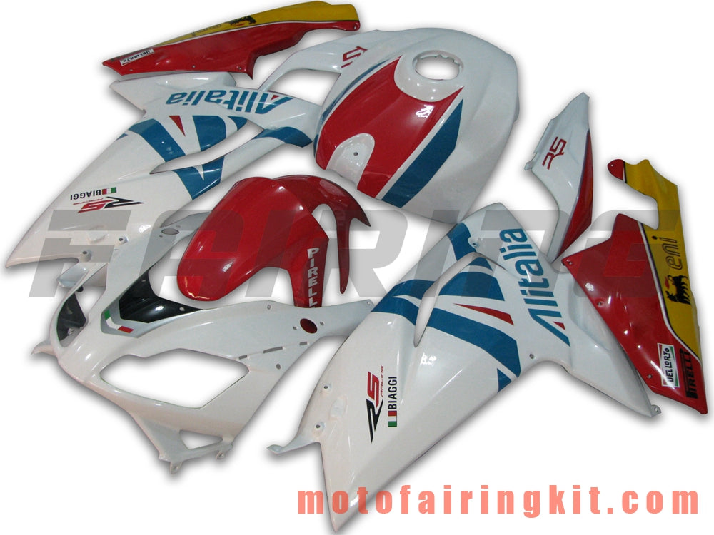 Fairing Kits Fit for RS4 125 50 2006 2007 2008 2009 2010 2011 Plastic ABS Injection Mold Complete Motorcycle Body Aftermarket Bodywork Frame (White & Red) B015