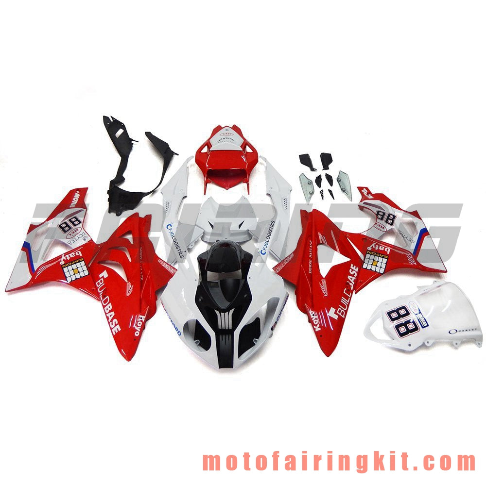 Fairing Kits Fit for S1000RR 2009 2010 2011 2012 2013 2014 S 1000 RR 09 10 11 12 13 14 Plastic ABS Injection Mold Complete Motorcycle Body Aftermarket Bodywork Frame (Red & White) B014