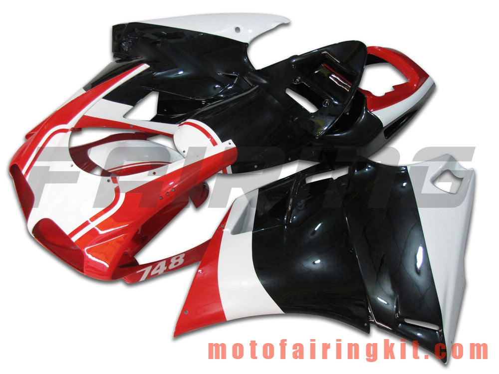 Fairing Kits Fit for 996 748 916 998 Biposto 1996 1997 1998 1999 2000 2001 2002 Plastic ABS Injection Mold Complete Motorcycle Body Aftermarket Bodywork Frame (Black & Red) B020