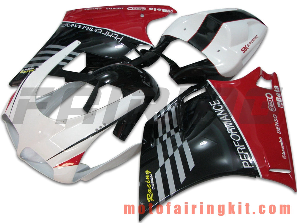 フェアリングキット 996 748 916 998 ビポスト 1996 1997 1998 1999 2000 2001 2002 プラスチック ABS 射出成形 完全なオートバイボディ アフターマーケットボディワークフレーム (ブラック & レッド) B038