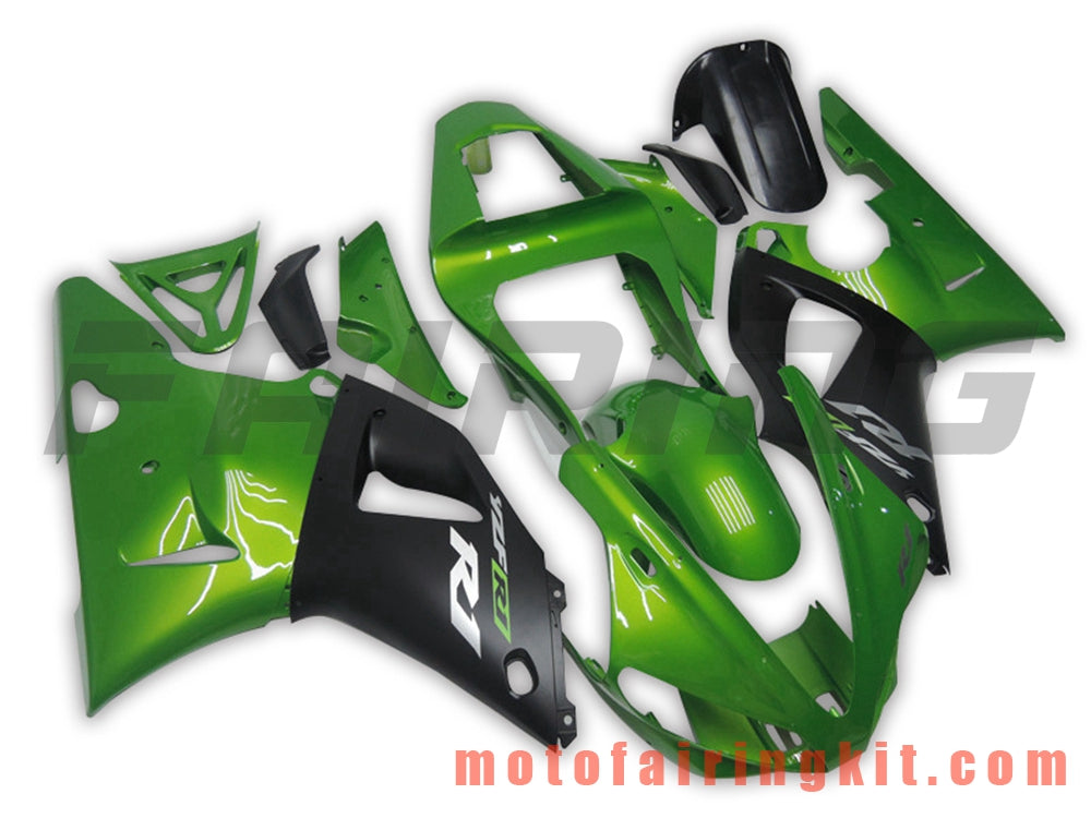 Fairing Kits Fit for YZF-1000 R1 2000 2001 YZF 1000 R1 00 01 Plastic ABS Injection Mold Complete Motorcycle Body Aftermarket Bodywork Frame (Green & Black) B033