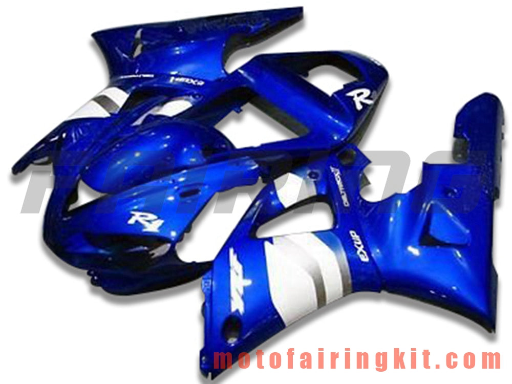 Fairing Kits Fit for YZF-1000 R1 2000 2001 YZF 1000 R1 00 01 Plastic ABS Injection Mold Complete Motorcycle Body Aftermarket Bodywork Frame (Blue & White) B052