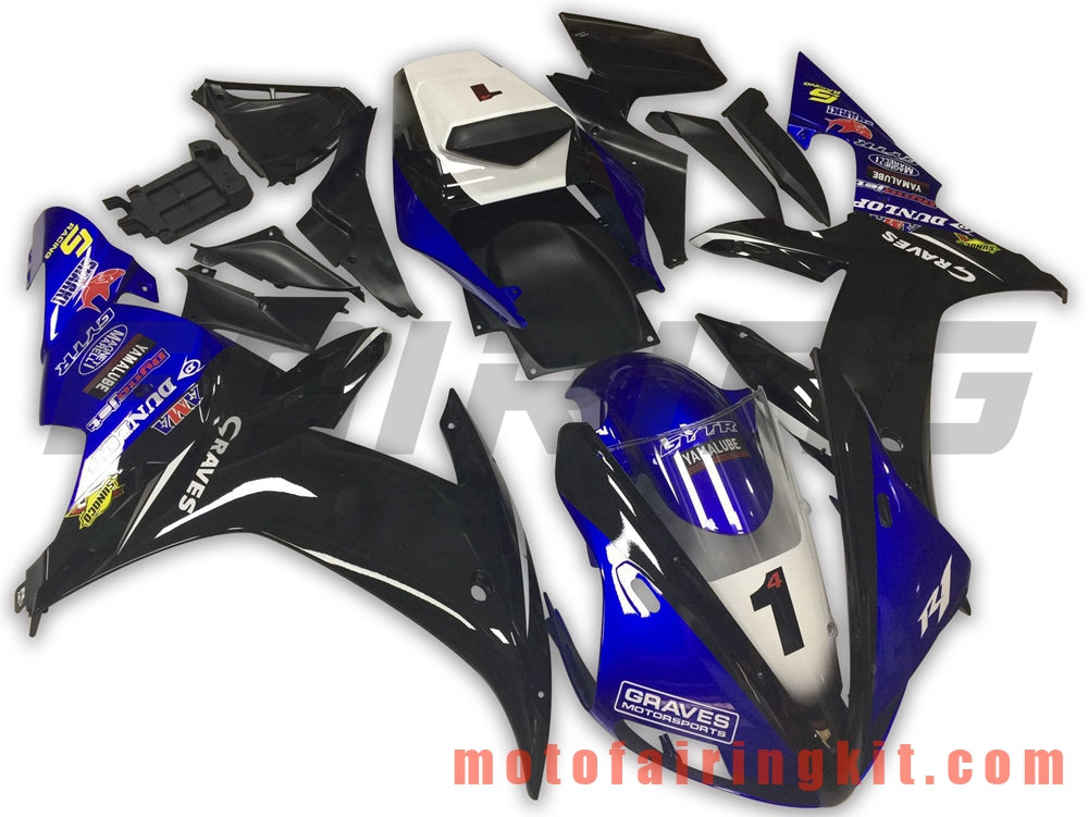 Fairing Kits Fit for YZF-1000 R1 2002 2003 YZF 1000 R1 02 03 Plastic ABS Injection Mold Complete Motorcycle Body Aftermarket Bodywork Frame (Black & Blue) B048