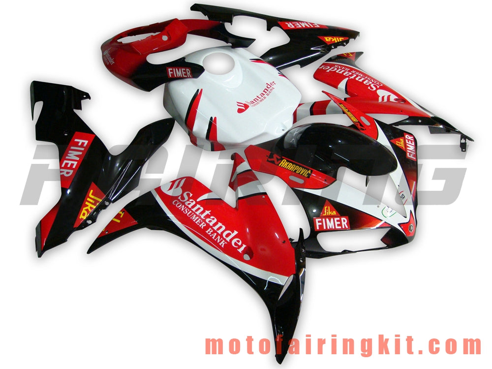 Fairing Kits Fit for YZF-1000 R1 2004 2005 2006 YZF 1000 R1 04 05 06 Plastic ABS Injection Mold Complete Motorcycle Body Aftermarket Bodywork Frame (Red & White) B036