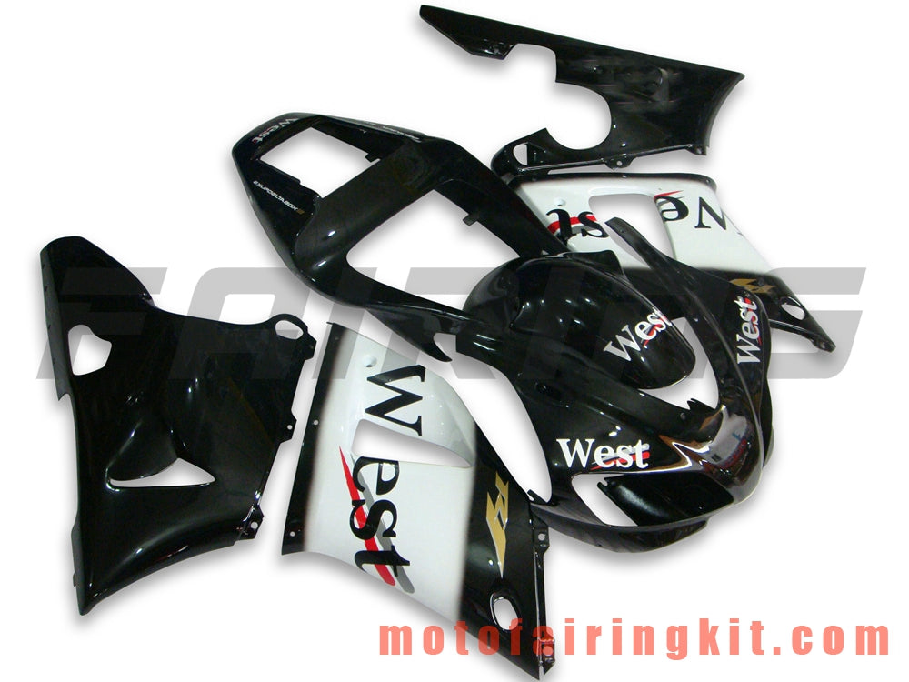 Fairing Kits Fit for YZF-1000 R1 1998 1999 YZF 1000 R1 98 99 Plastic ABS Injection Mold Complete Motorcycle Body Aftermarket Bodywork Frame (Black & White) B005