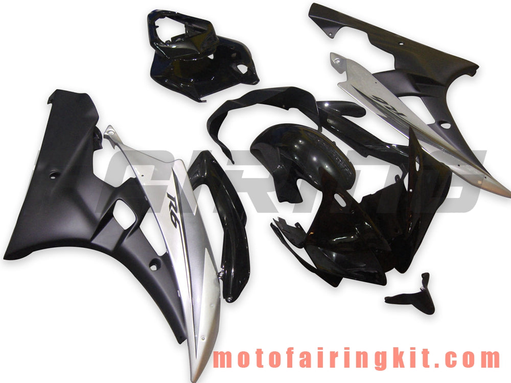 Kits de carenado aptos para YZF-600 R6 2006 2007 YZF 600 R6 06 07 Molde de inyección de plástico ABS Carrocería completa para motocicleta Marco de carrocería de posventa (gris y plateado) B043