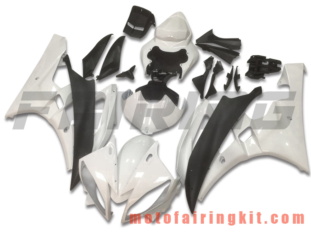 フェアリングキット YZF-600 R6 2006 2007 YZF 600 R6 06 07 プラスチック ABS 射出成形 完全なオートバイボディ アフターマーケットボディワークフレーム (ホワイト & ブラック) B097