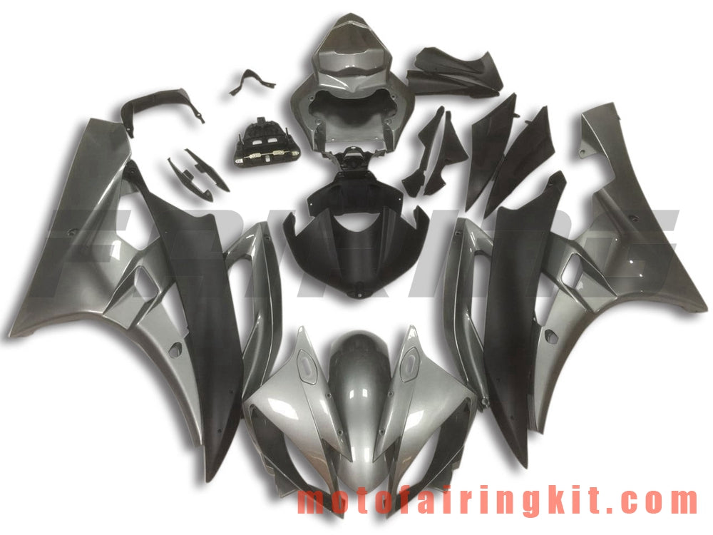 フェアリングキット YZF-600 R6 2006 2007 YZF 600 R6 06 07 プラスチック ABS 射出成形 完全なオートバイボディ アフターマーケットボディワークフレーム (ブラック & シルバー) B100