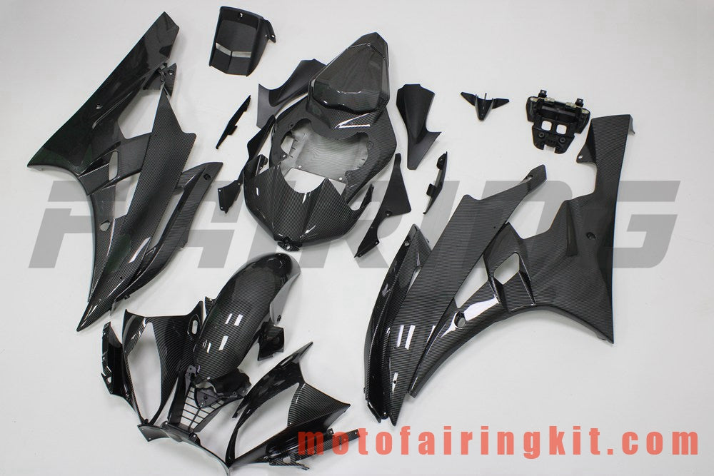 Fairing Kits Fit for YZF-600 R6 2006 2007 YZF 600 R6 06 07 Plastic ABS Injection Mold Complete Motorcycle Body Aftermarket Bodywork Frame (Carbon Fiber) B201