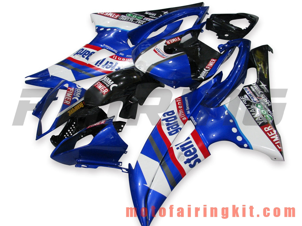 Kits de carenado aptos para YZF-600 R6 2008 2009 2010 2011 2012 2013 2014 2015 2016 Molde de inyección de plástico ABS Carrocería completa para motocicleta Marco de carrocería de posventa (azul y negro) B011