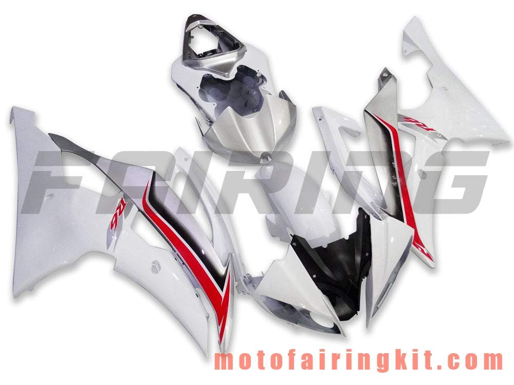 フェアリングキット YZF-600 R6 2008 2009 2010 2011 2012 2013 2014 2015 2016 プラスチック ABS 射出成形 完全なオートバイボディ アフターマーケットボディワークフレーム (ホワイト & シルバー) B058