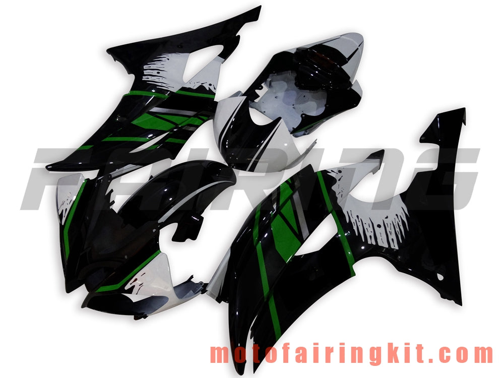 Fairing Kits Fit for YZF-600 R6 2008 2009 2010 2011 2012 2013 2014 2015 2016 Plastic ABS Injection Mold Complete Motorcycle Body Aftermarket Bodywork Frame (Black & Green) B063