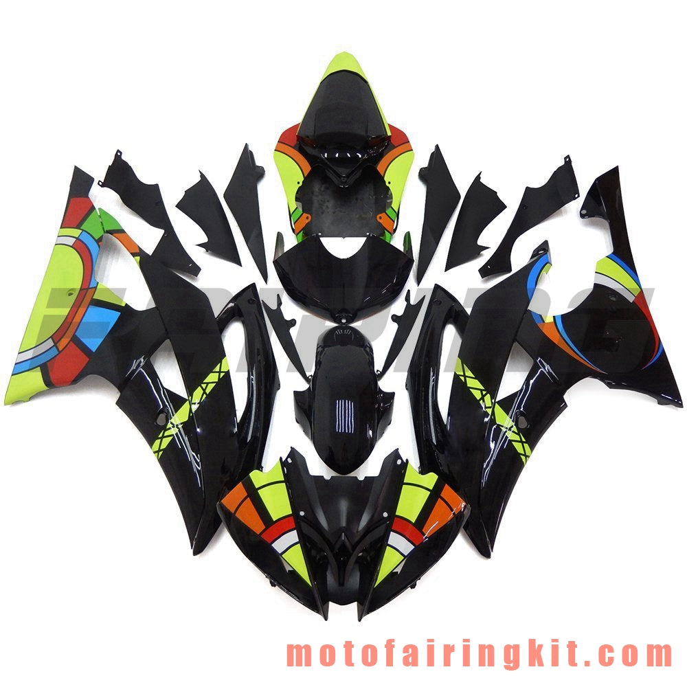 Kits de carenado aptos para YZF-600 R6 2008 2009 2010 2011 2012 2013 2014 2015 2016 Molde de inyección de plástico ABS Carrocería completa para motocicleta Marco de carrocería de posventa (negro y amarillo) B073