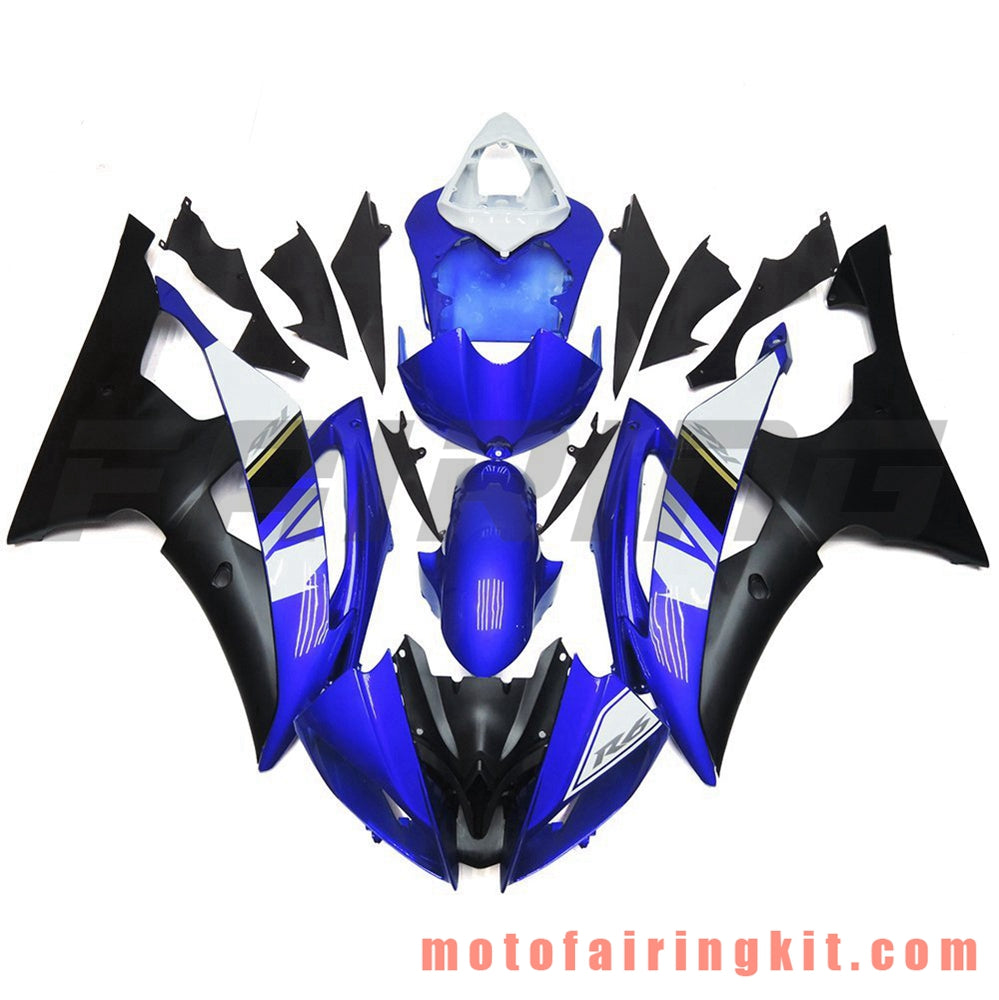 Kits de carenado aptos para YZF-600 R6 2008 2009 2010 2011 2012 2013 2014 2015 2016 Molde de inyección de plástico ABS Carrocería completa para motocicleta Marco de carrocería de posventa (azul y negro) B088