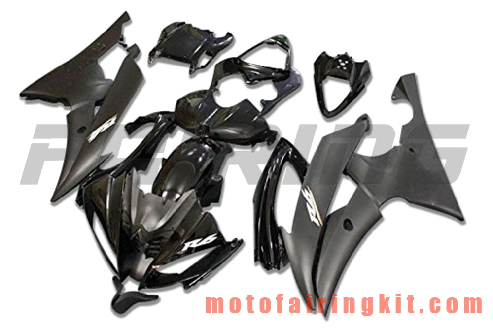 Fairing Kits Fit for YZF-600 R6 2008 2009 2010 2011 2012 2013 2014 2015 2016 Plastic ABS Injection Mold Complete Motorcycle Body Aftermarket Bodywork Frame (Black) B140