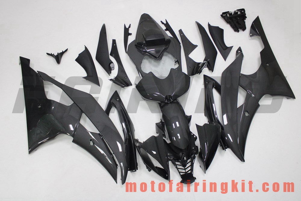 Fairing Kits Fit for YZF-600 R6 2008 2009 2010 2011 2012 2013 2014 2015 2016 Plastic ABS Injection Mold Complete Motorcycle Body Aftermarket Bodywork Frame (Carbon Fiber) B201