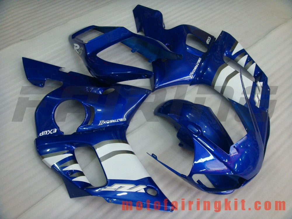 Kits de carenado aptos para YZF-600 R6 1998 1999 2000 2001 2002 YZF 600 R6 Molde de inyección de plástico ABS Carrocería completa para motocicleta Marco de carrocería de posventa (azul y blanco) B007