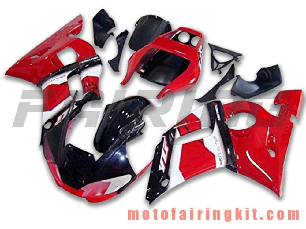 フェアリングキット YZF-600 R6 1998 1999 2000 2001 2002 YZF 600 R6 プラスチック ABS 射出成型 完全なオートバイボディ アフターマーケットボディワークフレーム (レッド & ブラック) B110