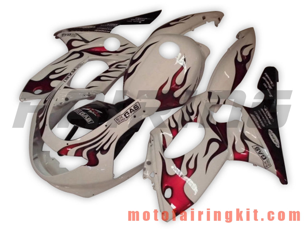 Fairing Kits Fit for YZF600R Thundercat 1997- 2007 YZF 600R 97 - 07 Plastic ABS Injection Mold Complete Motorcycle Body Aftermarket Bodywork Frame (White & Red) B009