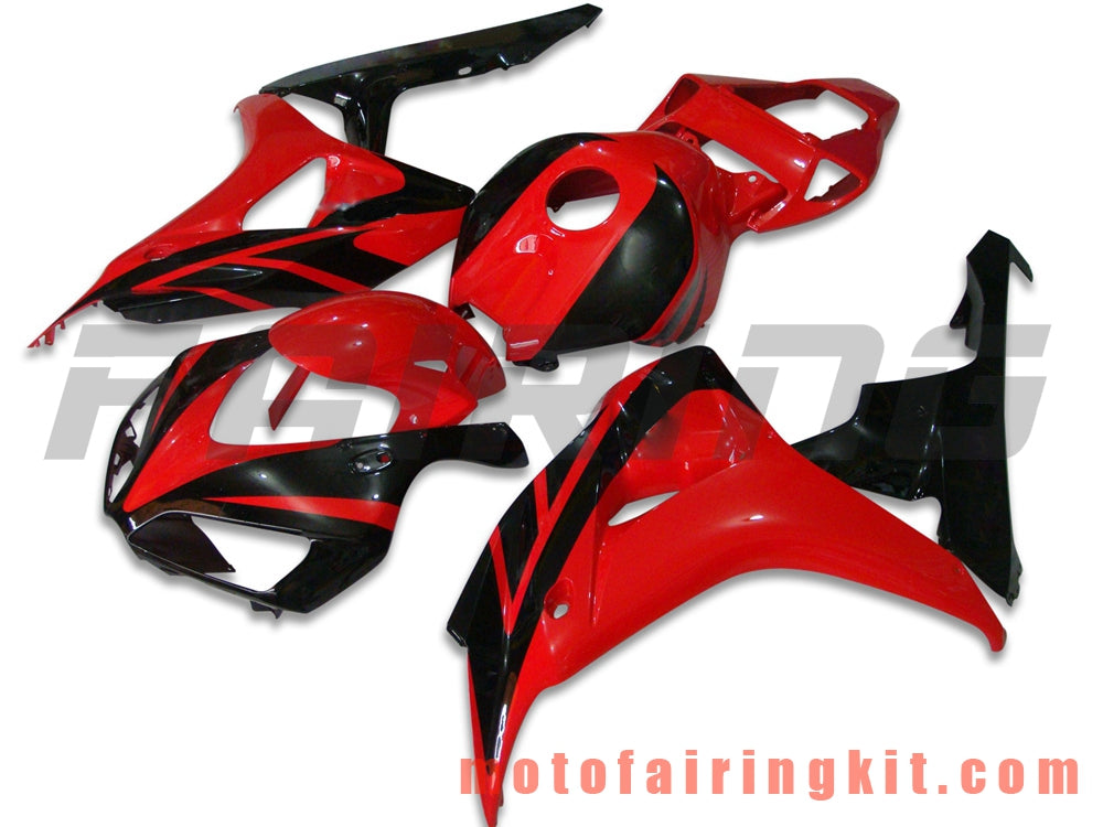 フェアリングキット CBR1000RR 2006 2007 CBR1000 RR 06 07 プラスチック ABS 射出成形 完全なオートバイボディ アフターマーケットボディワークフレーム (ブラック & レッド) B015