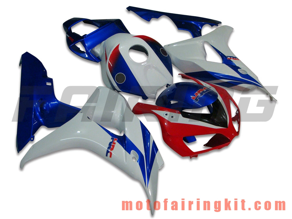 Kits de carenado aptos para CBR1000RR 2006 2007 CBR1000 RR 06 07 Molde de inyección de plástico ABS Carrocería completa para motocicleta Marco de carrocería de posventa (azul y blanco) B043