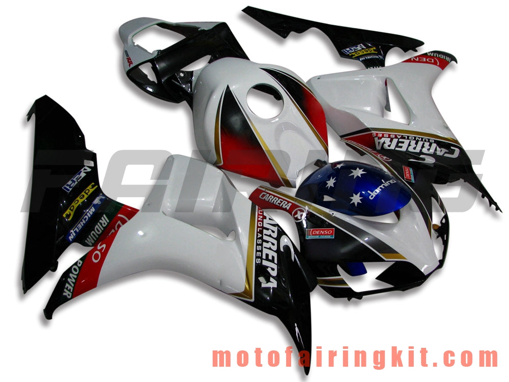 Kits de carenado aptos para CBR1000RR 2006 2007 CBR1000 RR 06 07 Molde de inyección de plástico ABS Carrocería completa para motocicleta Carrocería del mercado de accesorios Marco (blanco y negro) B047