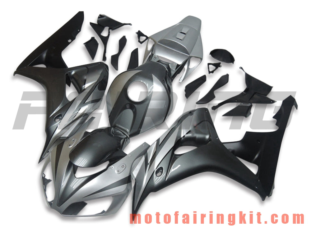 フェアリングキット CBR1000RR 2006 2007 CBR1000 RR 06 07 プラスチック ABS 射出成形 完全なオートバイボディ アフターマーケットボディワークフレーム (シルバー & ブラック) B100