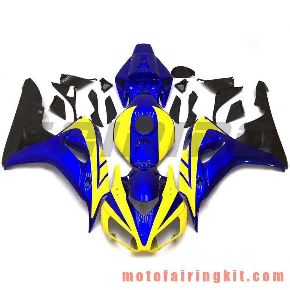 Fairing Kits Fit for CBR1000RR 2006 2007 CBR1000 RR 06 07 Plastic ABS Injection Mold Complete Motorcycle Body Aftermarket Bodywork Frame (Blue & Yellow) B109