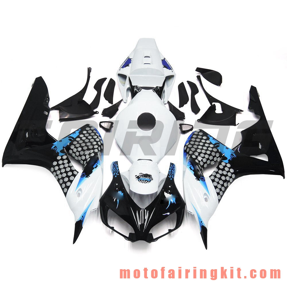 Kits de carenado aptos para CBR1000RR 2006 2007 CBR1000 RR 06 07 Molde de inyección de plástico ABS Carrocería completa para motocicleta Carrocería del mercado de accesorios Marco (blanco y negro) B126