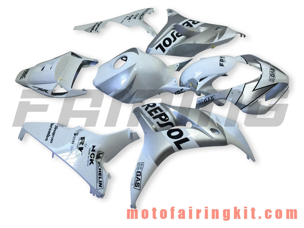 フェアリングキット CBR1000RR 2006 2007 CBR1000 RR 06 07 プラスチック ABS 射出成形 完全なオートバイボディ アフターマーケットボディワークフレーム (ホワイト & シルバー) B159
