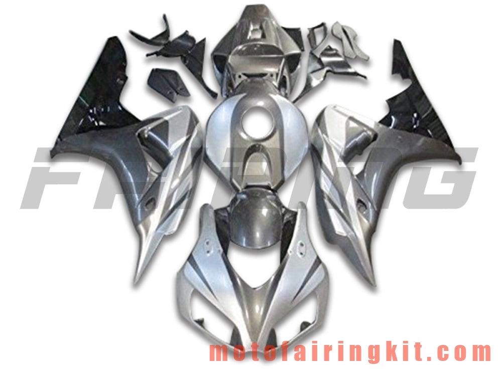 Fairing Kits Fit for CBR1000RR 2006 2007 CBR1000 RR 06 07 Plastic ABS Injection Mold Complete Motorcycle Body Aftermarket Bodywork Frame (Silver & Gray) B178