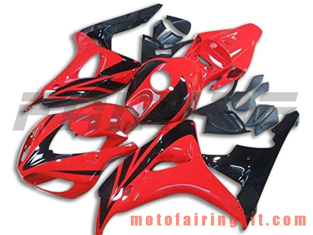 フェアリングキット CBR1000RR 2006 2007 CBR1000 RR 06 07 プラスチック ABS 射出成形 完全なオートバイボディ アフターマーケットボディワークフレーム (レッド & ブラック) B180