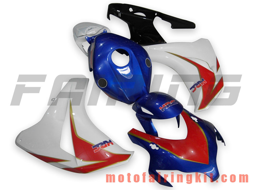 フェアリングキット CBR1000RR 2008 2009 2010 2011 CBR1000 RR 08 09 10 11 プラスチック ABS 射出成形 完全なオートバイボディ アフターマーケットボディワークフレーム (ホワイト & ブルー) B008