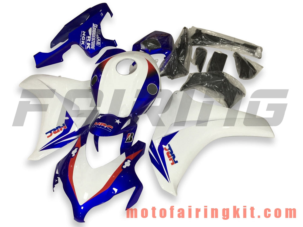 Fairing Kits Fit for CBR1000RR 2008 2009 2010 2011 CBR1000 RR 08 09 10 11 Plastic ABS Injection Mold Complete Motorcycle Body Aftermarket Bodywork Frame (White & Blue) B100
