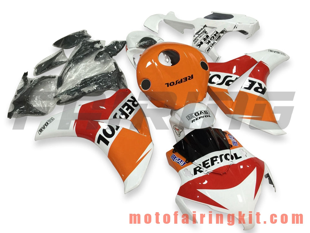 Fairing Kits Fit for CBR1000RR 2008 2009 2010 2011 CBR1000 RR 08 09 10 11 Plastic ABS Injection Mold Complete Motorcycle Body Aftermarket Bodywork Frame (Orange & White) B101