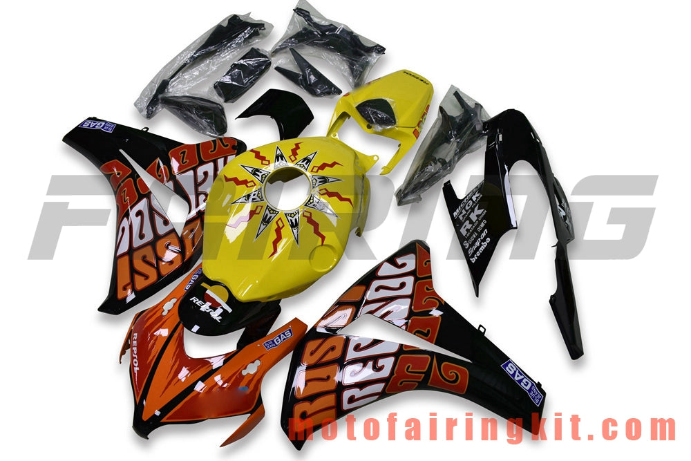 Kits de carenado aptos para CBR1000RR 2008 2009 2010 2011 CBR1000 RR 08 09 10 11 Molde de inyección de plástico ABS Carrocería completa para motocicleta Carrocería del mercado de accesorios Marco (amarillo y naranja) B126
