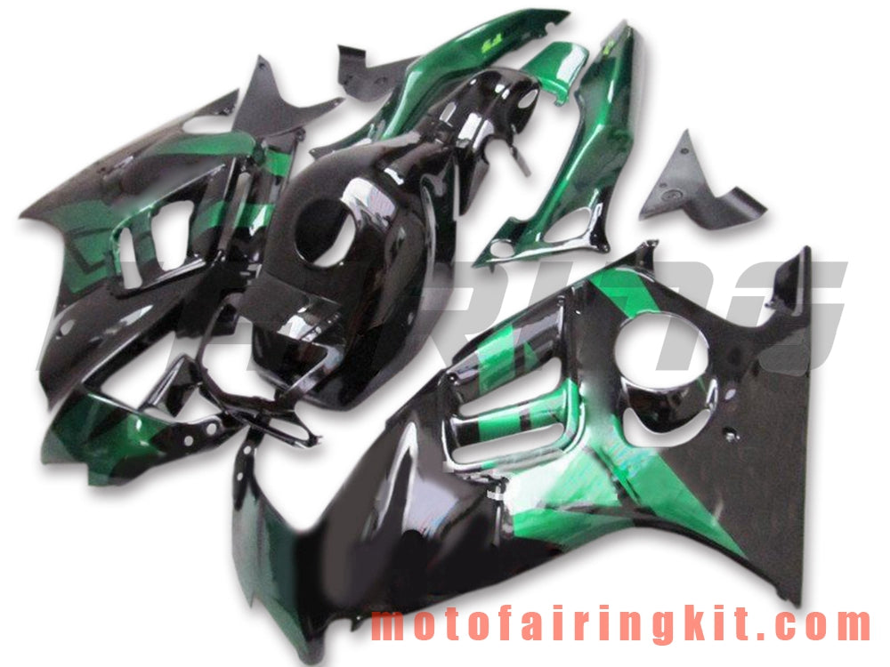 Fairing Kits Fit for CBR600F3 CBR600F 1997 1998 CBR 600 F3 97 98 Plastic ABS Injection Mold Complete Motorcycle Body Aftermarket Bodywork Frame (Black & Green) B030