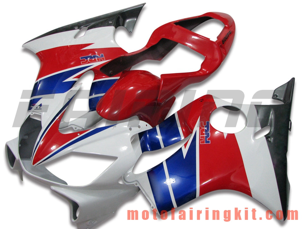 Fairing Kits Fit for CBR600F4i 2001 2002 2003 CBR600 F4i 01 02 03 Plastic ABS Injection Mold Complete Motorcycle Body Aftermarket Bodywork Frame (Red & White) B012
