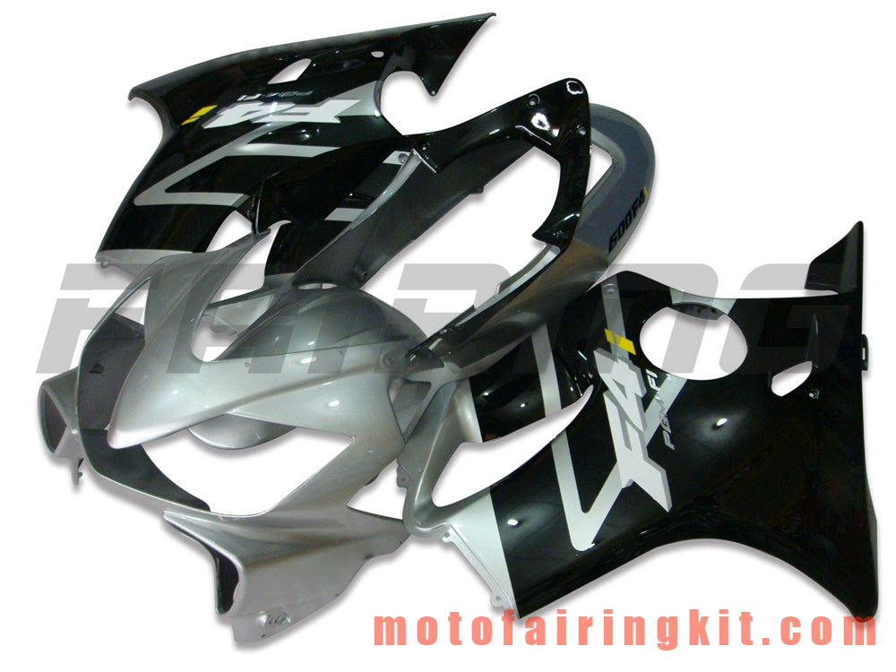 Fairing Kits Fit for CBR600F4i 2004 2005 2006 2007 CBR600 F4i 04 05 06 07 Plastic ABS Injection Mold Complete Motorcycle Body Aftermarket Bodywork Frame (Silver & Black) B016