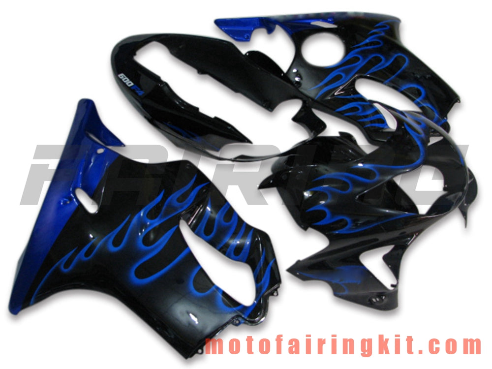 Kits de carenado aptos para CBR600F4 1999 2000 CBR600 F4 99 00 Molde de inyección de plástico ABS Carrocería completa para motocicleta Marco de carrocería de posventa (azul y negro) B008