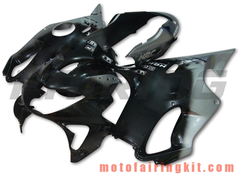 Fairing Kits Fit for CBR600F4 1999 2000 CBR600 F4 99 00 Plastic ABS Injection Mold Complete Motorcycle Body Aftermarket Bodywork Frame (Black & Silver) B010