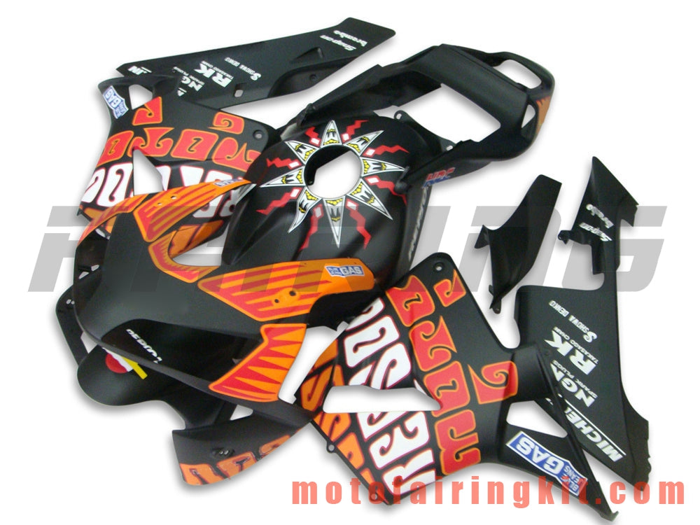Fairing Kits Fit for CBR600RR 2003 2004 CBR600 RR 03 04 Plastic ABS Injection Mold Complete Motorcycle Body Aftermarket Bodywork Frame (Orange & Black) B015